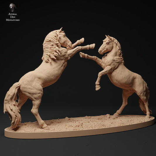 Produktfoto Tier Figur Diorama, Modellbau: 0: Konik/ Kleines Wildpferd Hengste Kämpfen: Tiere aus Europa