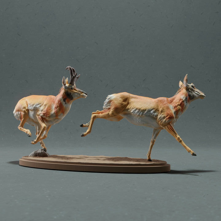 Productfoto dierenfiguur Animal Den Miniatures 2: wilde dierenfiguur: gaffelbok - in galop (22_10_10)