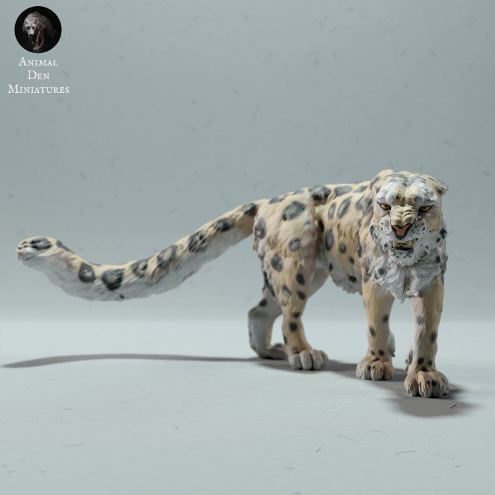 Productfoto dierenfiguur Animal Den Miniatures 0: Wilde dierenfiguur: sneeuwluipaard - boos (22_12_12)