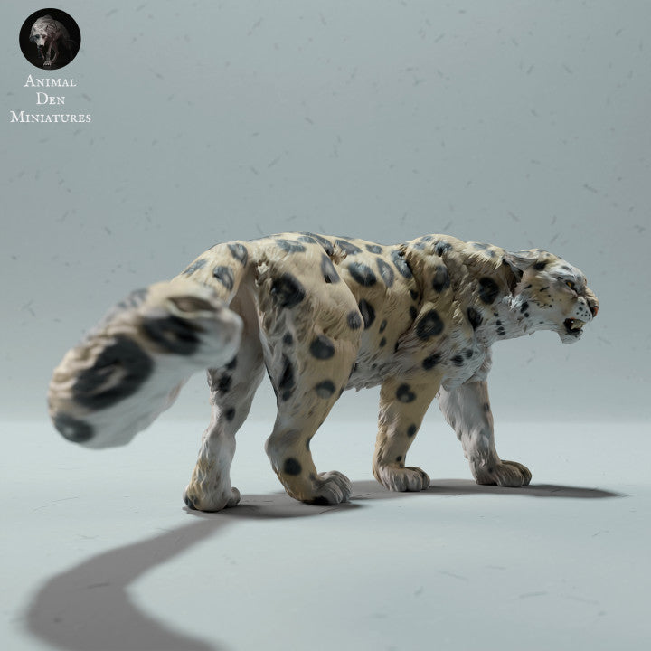 Productfoto dierenfiguur Animal Den Miniatures 1: Wildedierfiguur: sneeuwluipaard - boos (22_12_12)