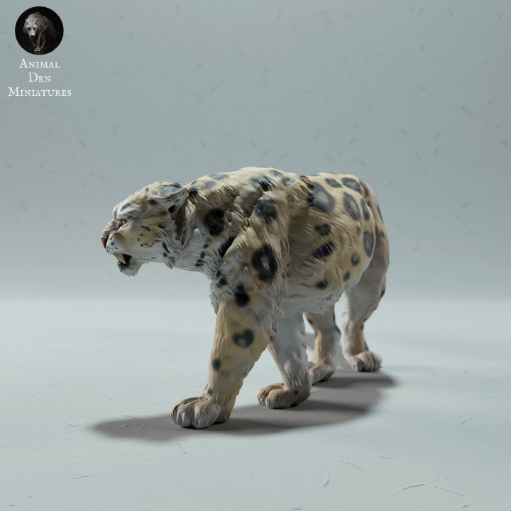 Productfoto dierenfiguur Animal Den Miniatures 2: Wilde dierenfiguur: sneeuwluipaard - boos (22_12_12)