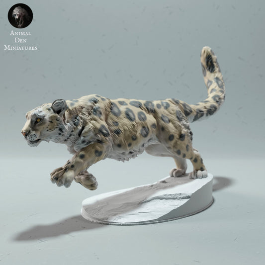 Productfoto dierenfiguur Animal Den Miniatures 0: wild dierfiguur: sneeuwluipaard - lopend (22_12_11)