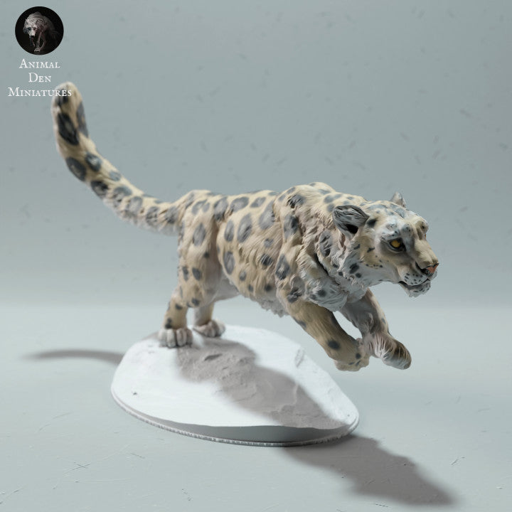 Productfoto dierenfiguur Animal Den Miniatures 1: Wild dierfiguur: sneeuwluipaard - lopend (22_12_11)