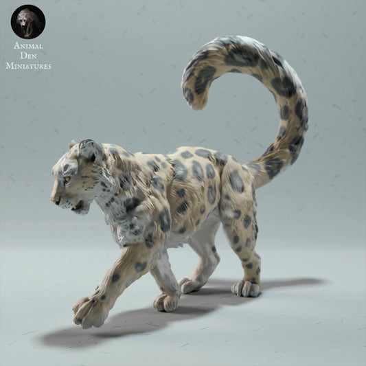 Productfoto dierenfiguur Animal Den Miniatures 0: wild dier figuur: sneeuwluipaard (22_12_13)