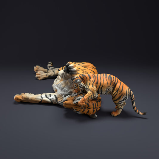 Productfoto dierenfiguur Animal Den Miniatures 2: Wilddierenfiguur: Bengaalse tijger met jong (22_08_11)