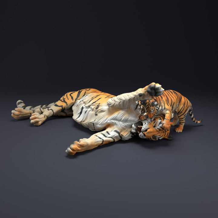 Productfoto dierenfiguur Animal Den Miniatures 3: Wildtierfiguur: Bengaalse tijger met welp (22_08_11)
