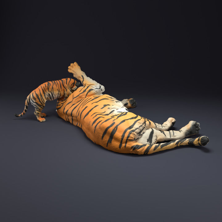 Productfoto dierenfiguur Animal Den Miniatures 5: Wildtierfiguur: Bengaalse tijger met jong (22_08_11)