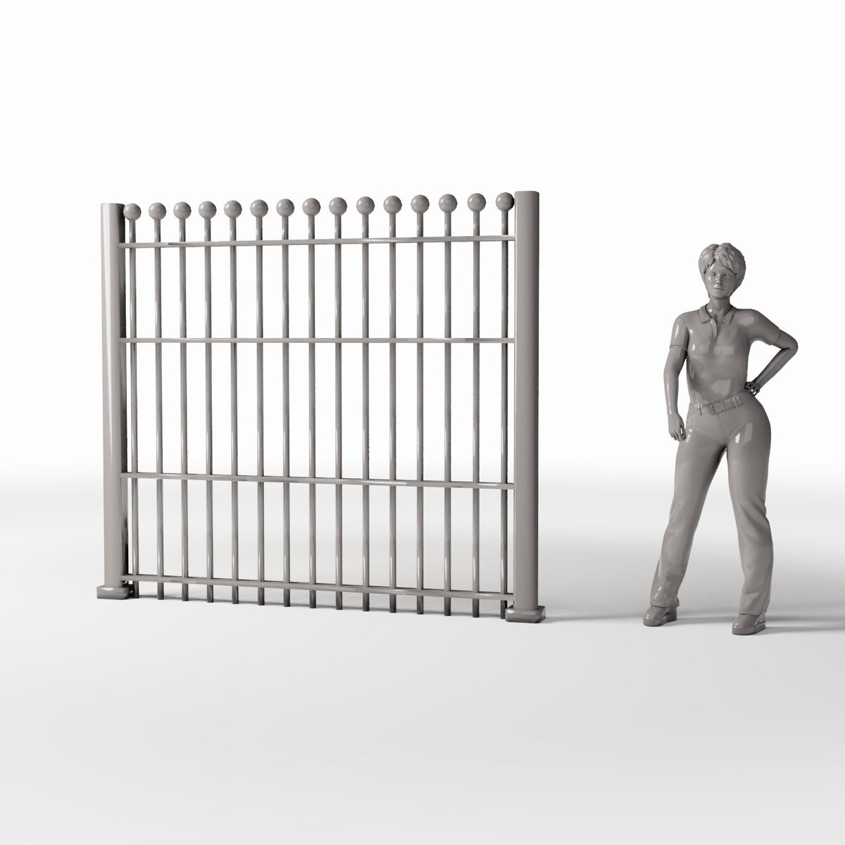 Productfoto diorama en modelbouw 1: Dioramatuin: hoog metalen hekwerkpaneel type B (Ref. 728D)
