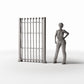 Productfoto diorama en modelbouw 1: Buitendiorama: hoge, smalle metalen omheining (Ref. 729D)
