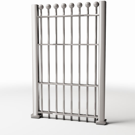 Productfoto diorama en modelbouw 0: Buitendiorama: hoge, smalle metalen omheining (Ref. 729D)