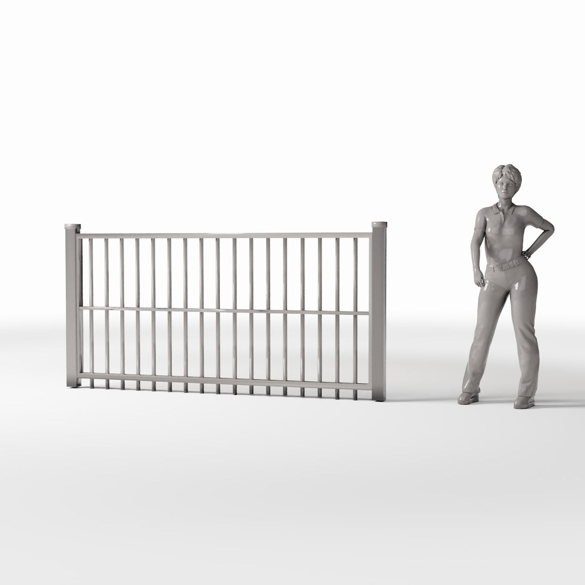 Productfoto diorama en modelbouw 1: Buitendiorama: lage metalen railing (Ref. 733D)