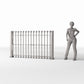 Productfoto diorama en modelbouw 1: Tuindiorama: laag metalen hekwerk met bolvormige punten (Ref. 735D)