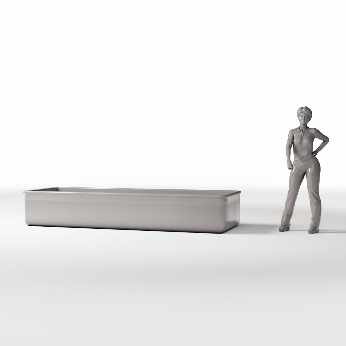 Productfoto diorama en modelbouw 1: Dioramatuin: grote rechthoekige plantenbak (Ref. 763D)