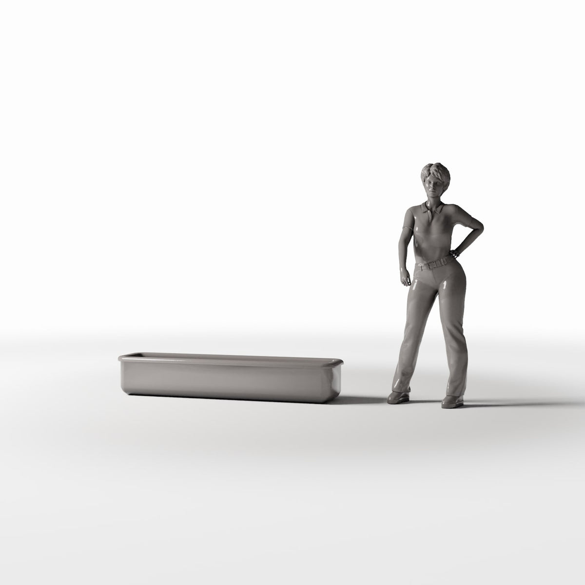 Productfoto diorama en modelbouw 1: Dioramaplanten: rechthoekige kunststof bloembak (Ref. 764D)