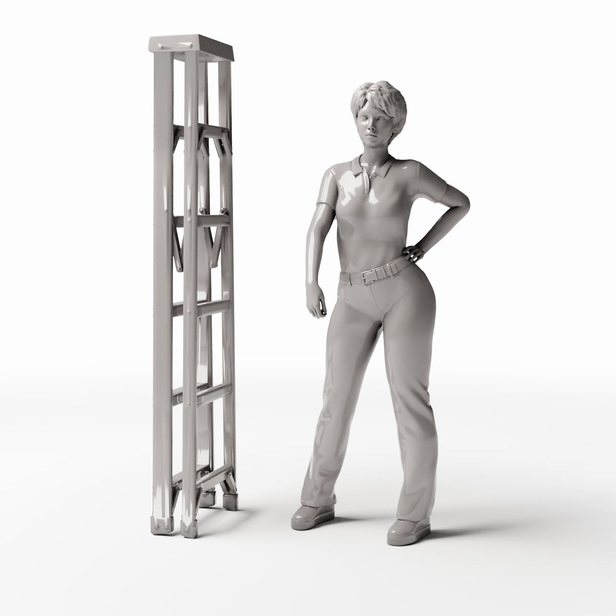Productfoto diorama en modelbouw 1: Dioramawerkplaats: ingeklapte trapladder (Ref. 777D)