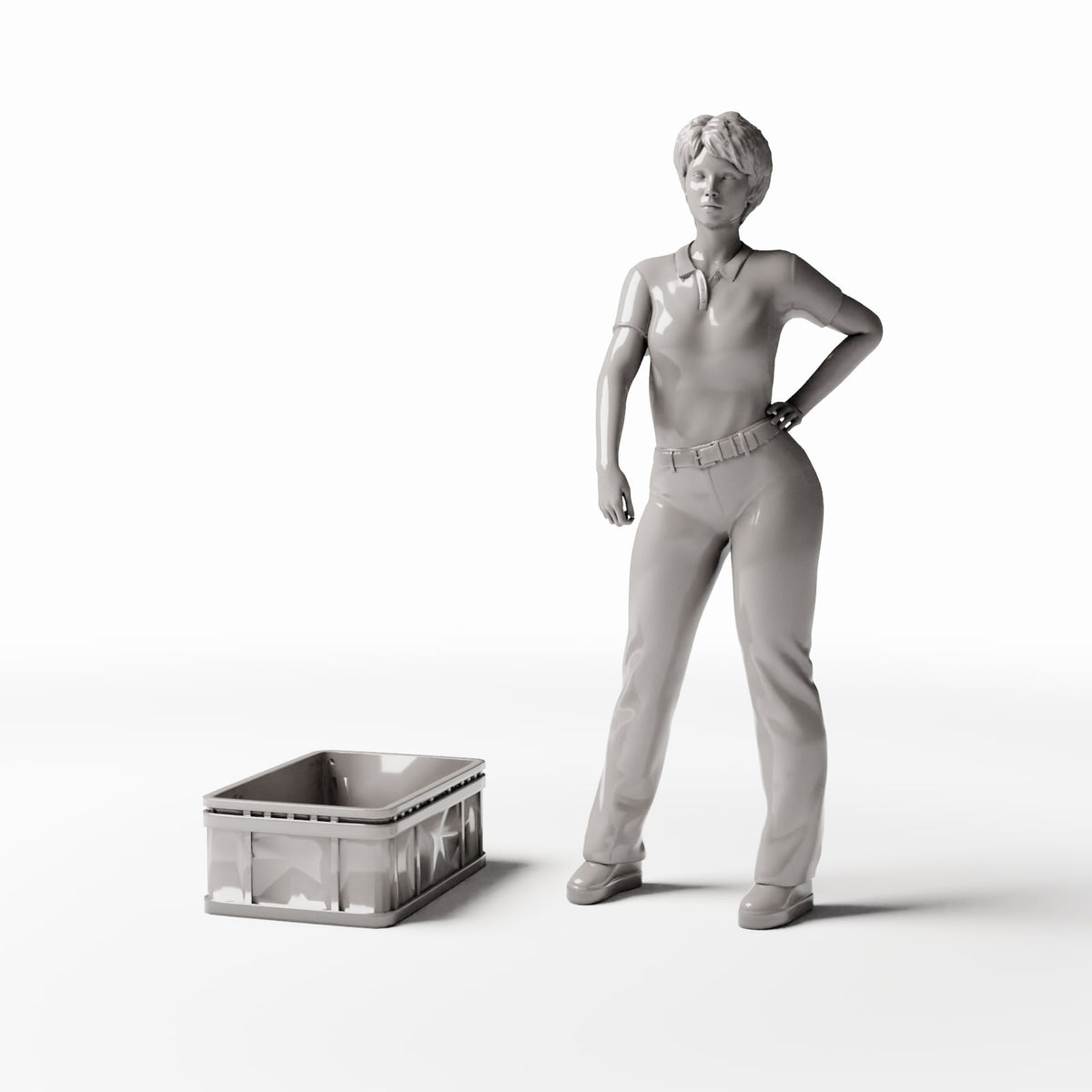 Productfoto diorama en modelbouw 1: Diorama-opslag: stapelbare marktkrat (Ref. 817D)
