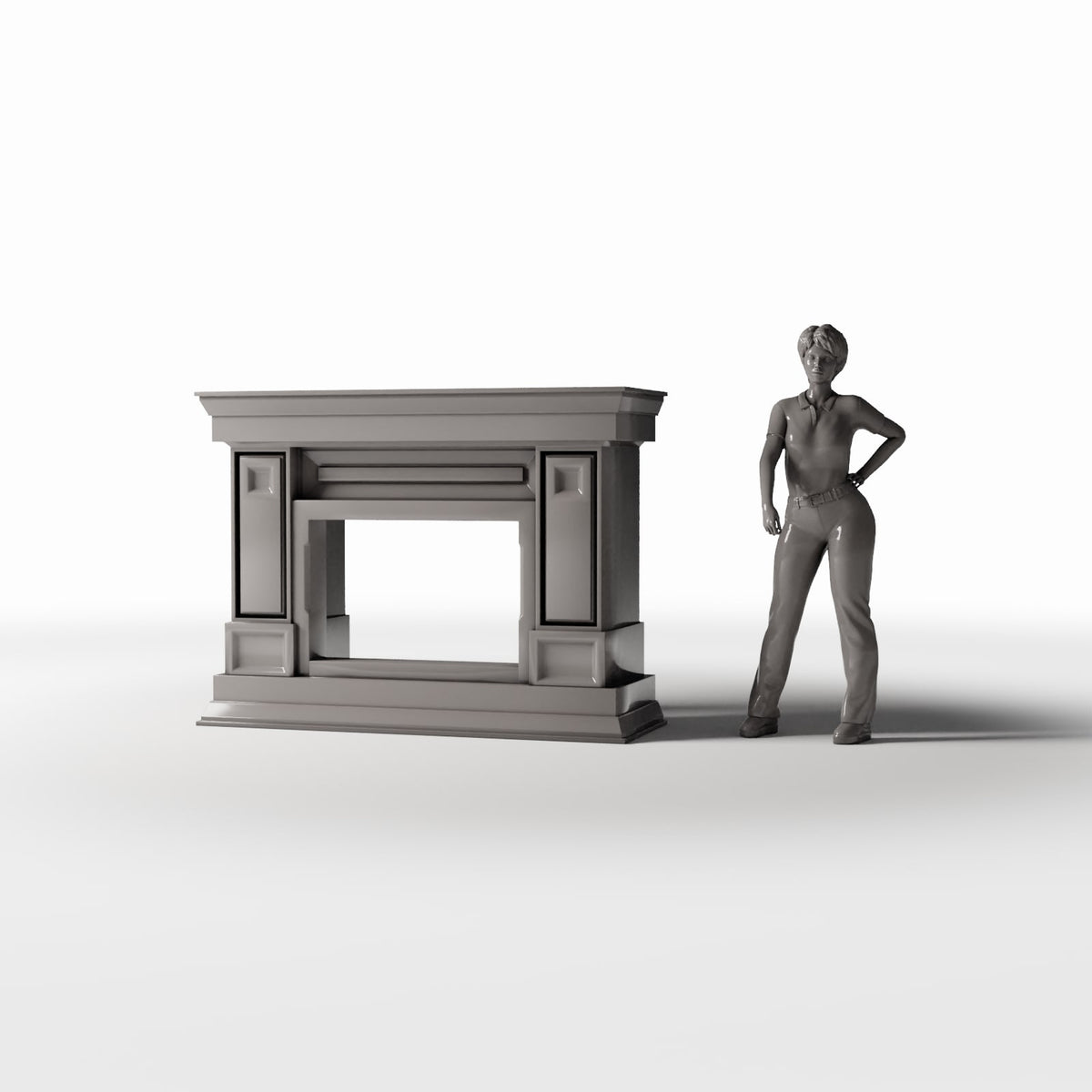 Productfoto diorama en modelbouw 1: Diorama-architectuur: smalle neoklassieke schouw (Ref. 855D)