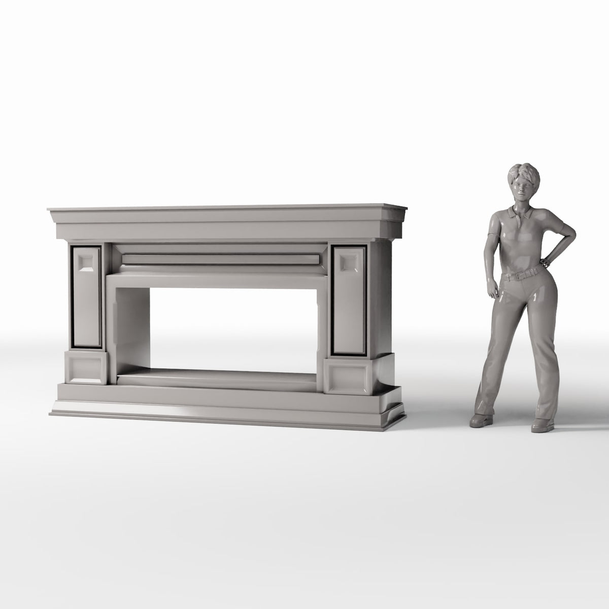 Productfoto diorama en modelbouw 1: Diorama-architectuur: Brede neoklassieke schouwomlijsting (Ref. 856D)