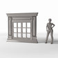 Productfoto diorama en modelbouw 1: Dioramagebouw: neoklassiek raam met pilasters (Ref. 869D)
