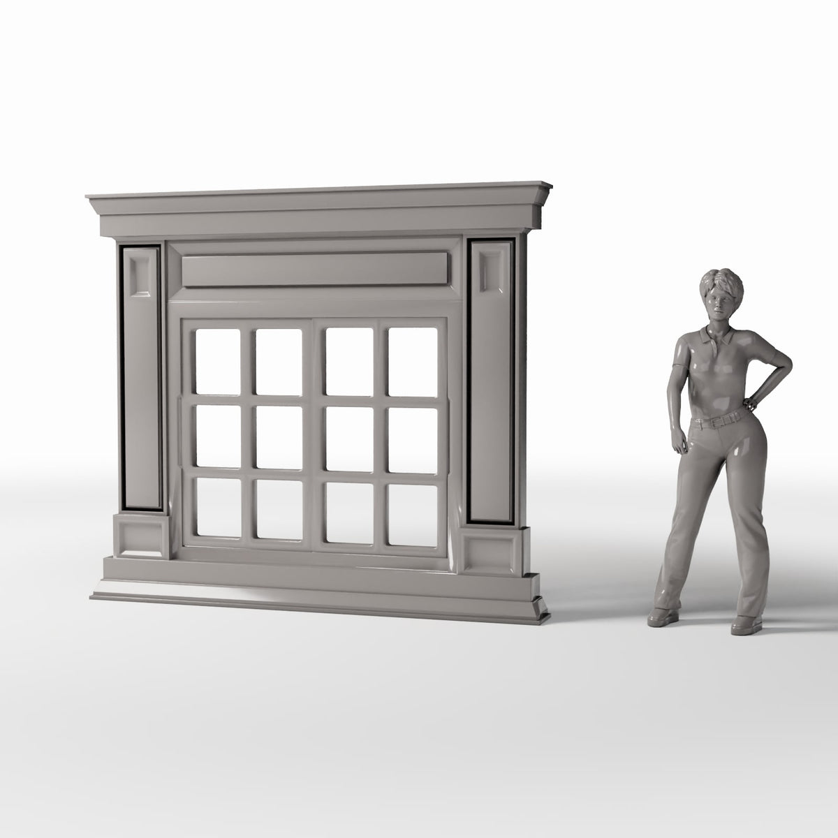 Productfoto diorama en modelbouw 1: Dioramagebouw: neoklassiek raam met pilasters (Ref. 869D)