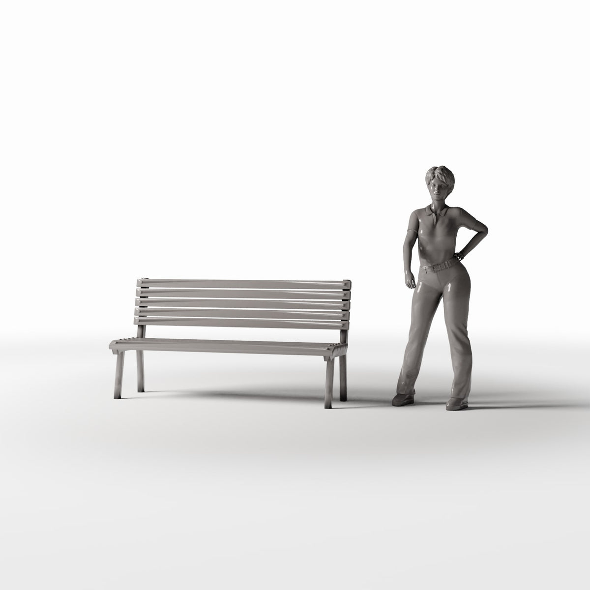 Productfoto diorama en modelbouw 1: Dioramapark: parkbank als straatmeubilair (Ref. 889D)