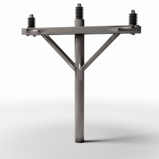 Productfoto diorama en modelbouw 0: Dioramainfrastructuur: betonnen elektriciteitsmast met 3 isolatoren (Ref. 908D)