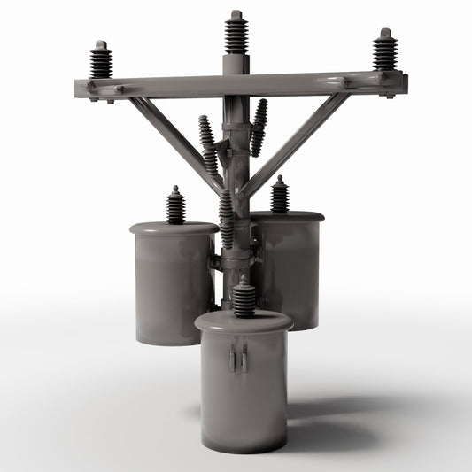 Productfoto diorama en modelbouw 0: Dioramainfrastructuur: betonnen elektriciteitsmast met drie transformatoren (Ref. 910D)