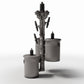 Productfoto diorama en modelbouw 2: Dioramainfrastructuur: betonnen elektriciteitsmast met drie transformatoren (Ref. 910D)