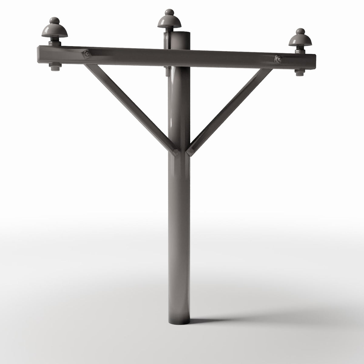 Productfoto diorama en modelbouw 3: Diorama-infrastructuur: betonnen elektriciteitsmast met 3 isolatoren (Ref. 921D)