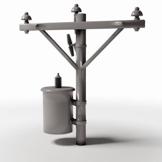 Productfoto diorama en modelbouw 0: Dioramainfrastructuur: betonnen elektriciteitsmast met transformator (Ref. 922D)