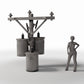 Productfoto diorama en modelbouw 1: Dioramainfrastructuur: Betonnen elektriciteitsmast met drie transformatoren (Ref. 923D)