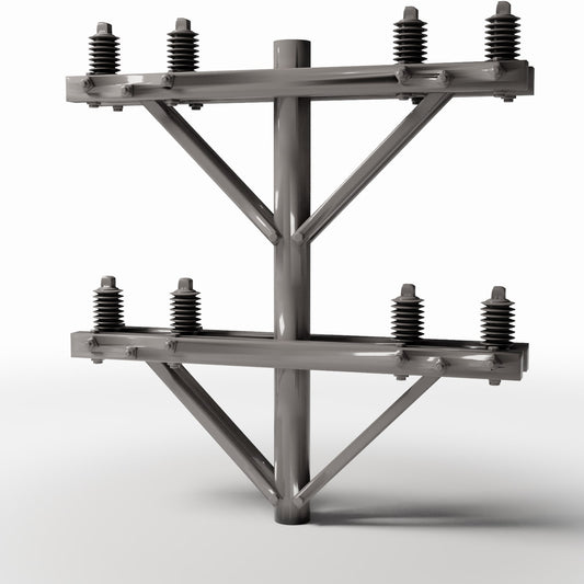 Productfoto diorama en modelbouw 0: Diorama-infrastructuur: Betonnen elektriciteitsmast met 8 isolatoren (Ref. 924D)