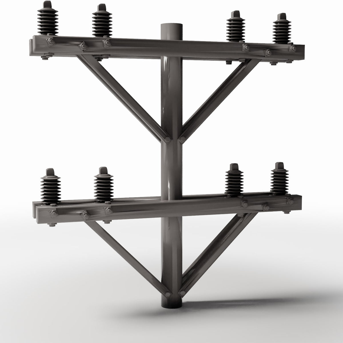Productfoto diorama en modelbouw 3: Diorama-infrastructuur: Betonnen elektriciteitsmast met 8 isolatoren (Ref. 924D)