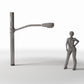 Productfoto diorama en modelbouw 1: Dioramastraat: straatlantaarn met ronde betonnen mast (Ref. 925D)