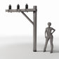 Productfoto diorama en modelbouw 1: Diorama-infrastructuur: elektriciteitsmast met 3 isolatoren (Ref. 933D)