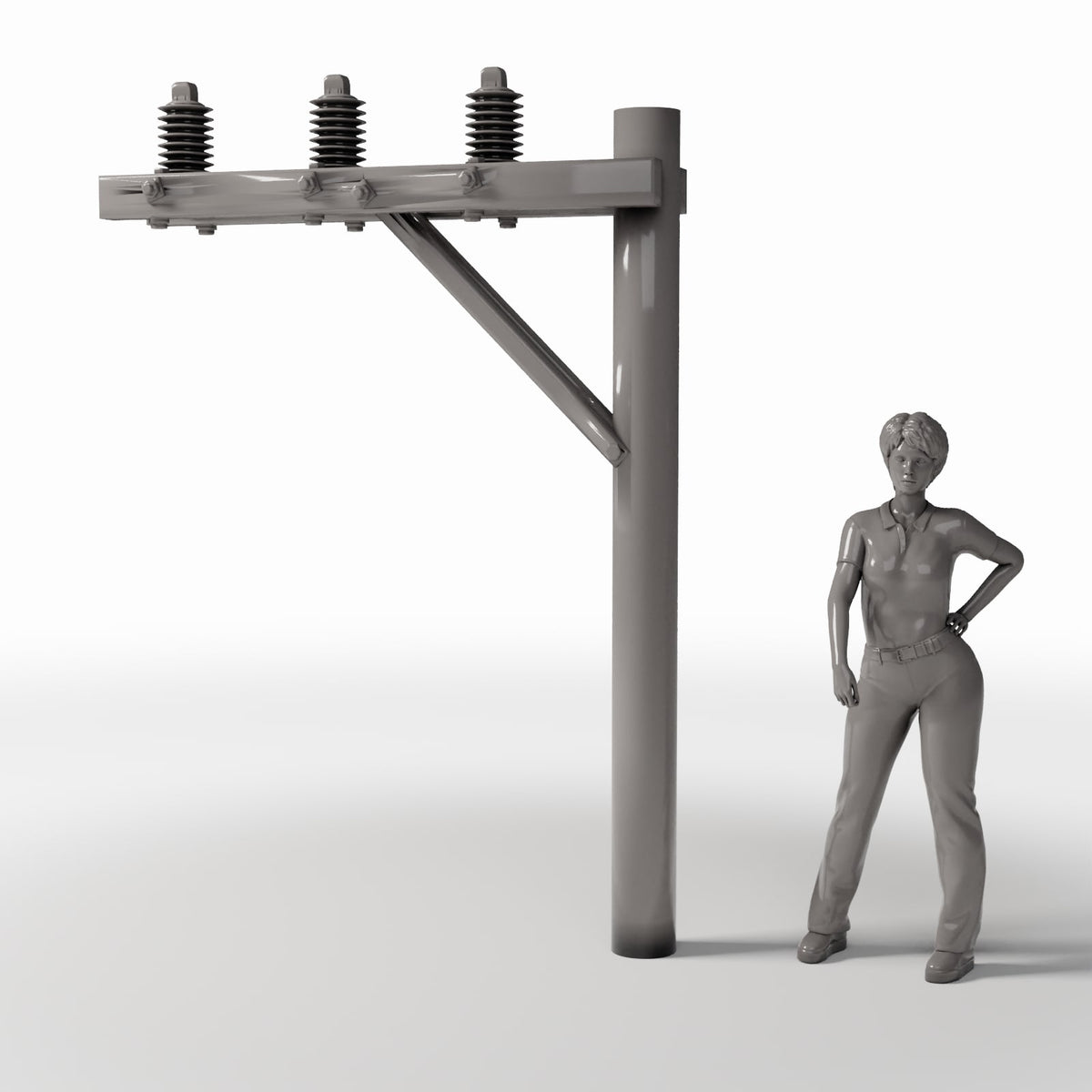 Productfoto diorama en modelbouw 1: Diorama-infrastructuur: elektriciteitsmast met 3 isolatoren (Ref. 933D)