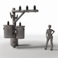 Productfoto diorama en modelbouw 1: Diorama-infrastructuur: elektriciteitsmast met drie transformatoren (Ref. 935D)