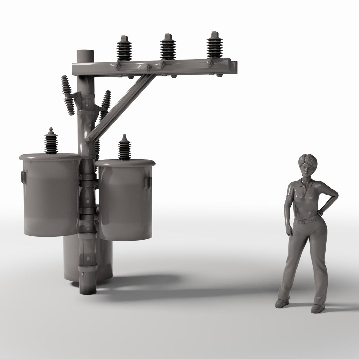 Productfoto diorama en modelbouw 1: Diorama-infrastructuur: elektriciteitsmast met drie transformatoren (Ref. 935D)