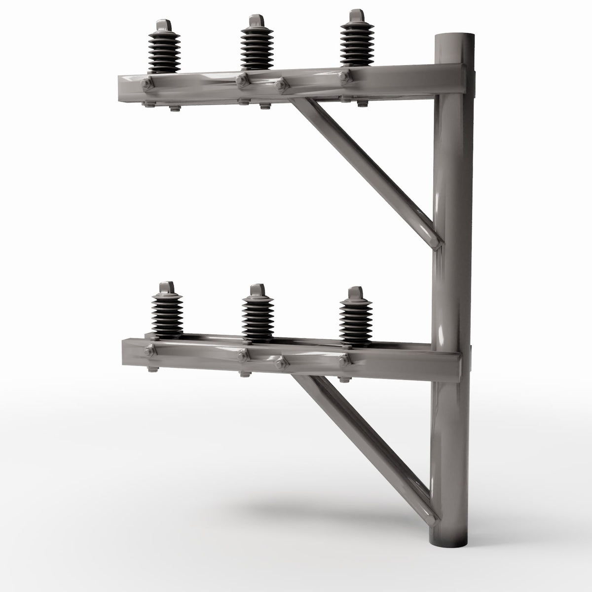 Productfoto diorama en modelbouw 0: Diorama-infrastructuur: betonnen elektriciteitsmast met 8 isolatoren (Ref. 936D)