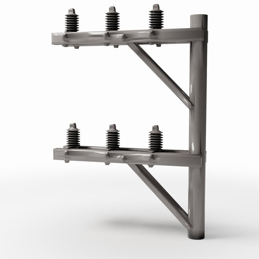 Productfoto diorama en modelbouw 0: Diorama-infrastructuur: betonnen elektriciteitsmast met 8 isolatoren (Ref. 936D)