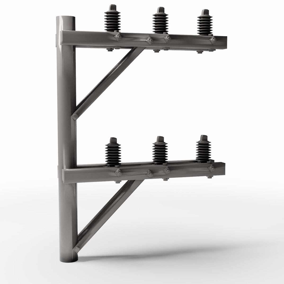 Productfoto diorama en modelbouw 3: Diorama-infrastructuur: betonnen elektriciteitsmast met 8 isolatoren (Ref. 936D)