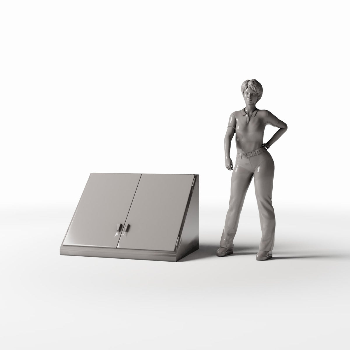 Productfoto diorama en modelbouw 1: Dioramagebouw: daktoegang met dubbele luiken (Ref. 951D)