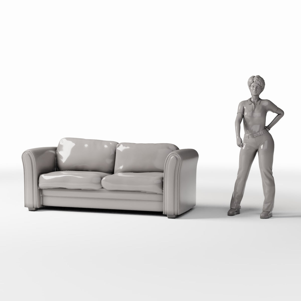 Diorama Modellbau Produktfoto 1: Diorama Möbel: Zweisitzer-Sofa mit Polstern (Ref. 983D)