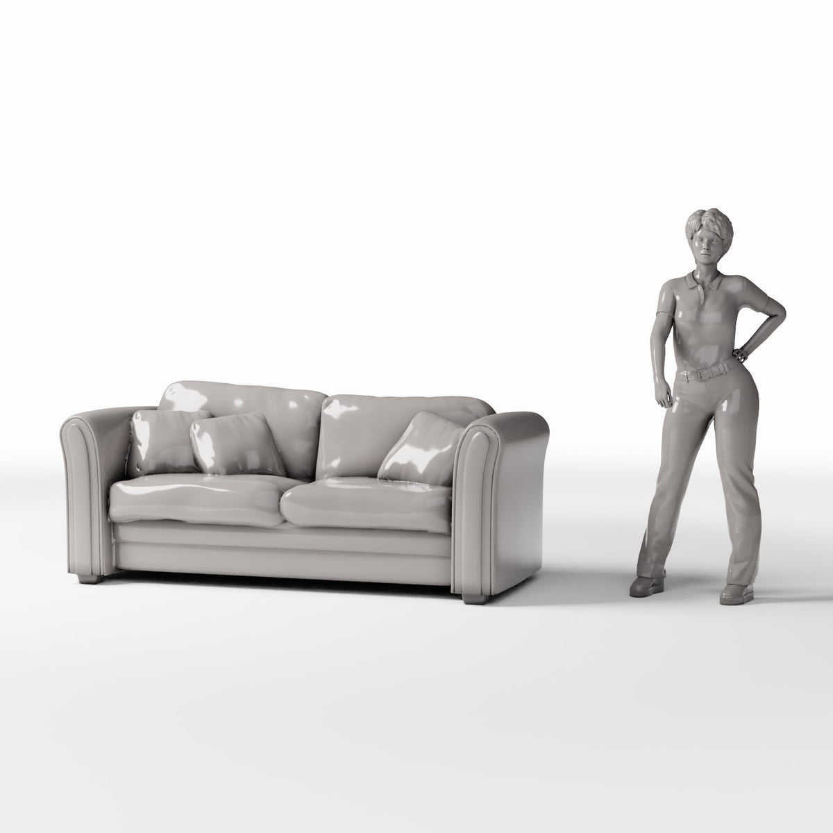 Productfoto diorama en modelbouw 1: Dioramameubilair: gestoffeerde tweezitsbank (Ref. 984D)