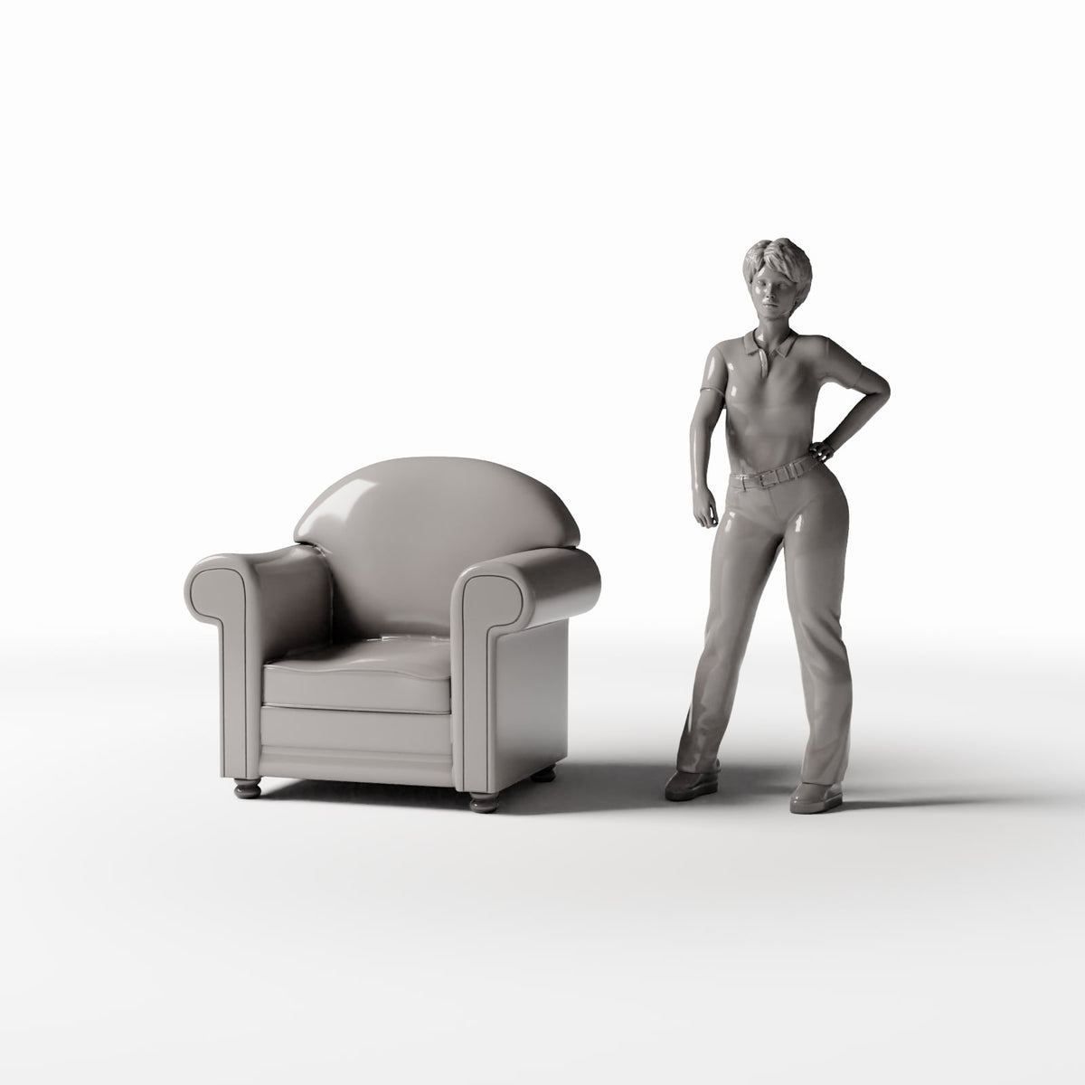 Productfoto diorama en modelbouw 1: Dioramameubels: gestoffeerde fauteuil (Ref. 985D)