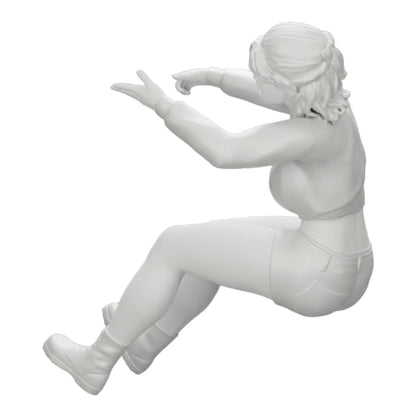 Diorama modelbouw productfoto 0: Boze jonge vrouw in minishirt schreeuwt uit de auto (Ref Nr. A17)