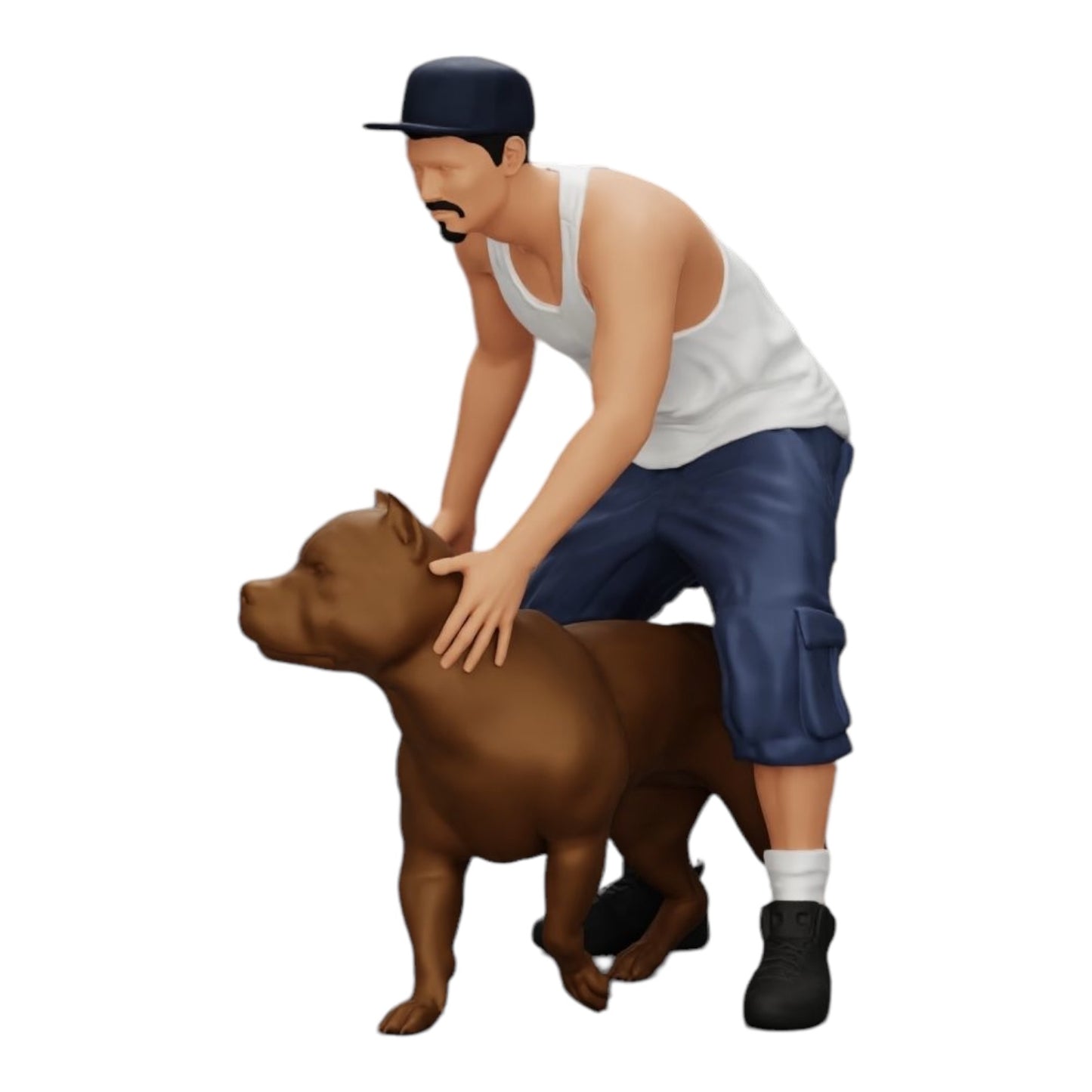 Diorama modelbouw productfoto 0: Gangster-Homie met pet en Pitbull hond (Ref Nr. A22)