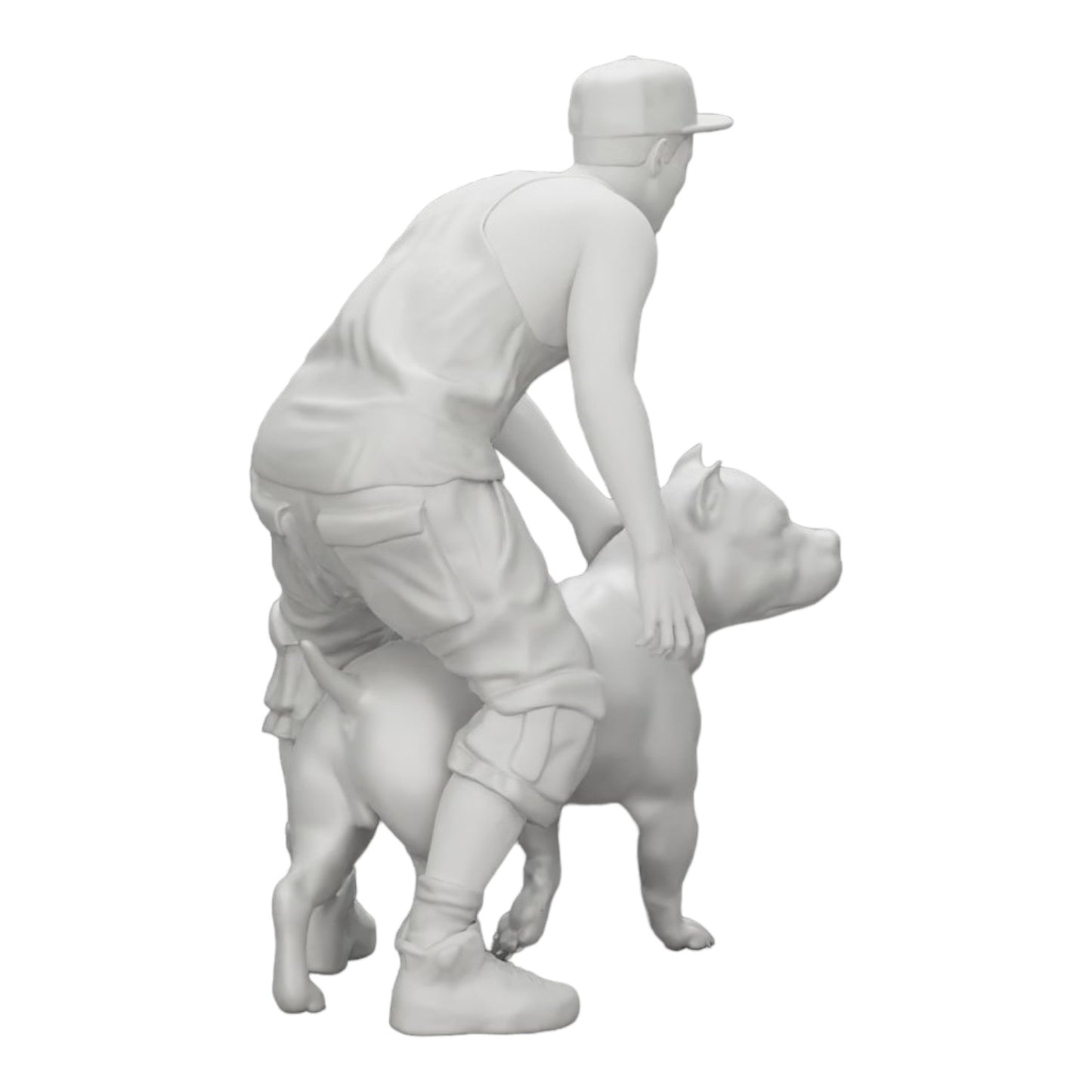 Diorama modelbouw productfoto 0: Gangster-Homie met pet en Pitbull hond (Ref Nr. A22)