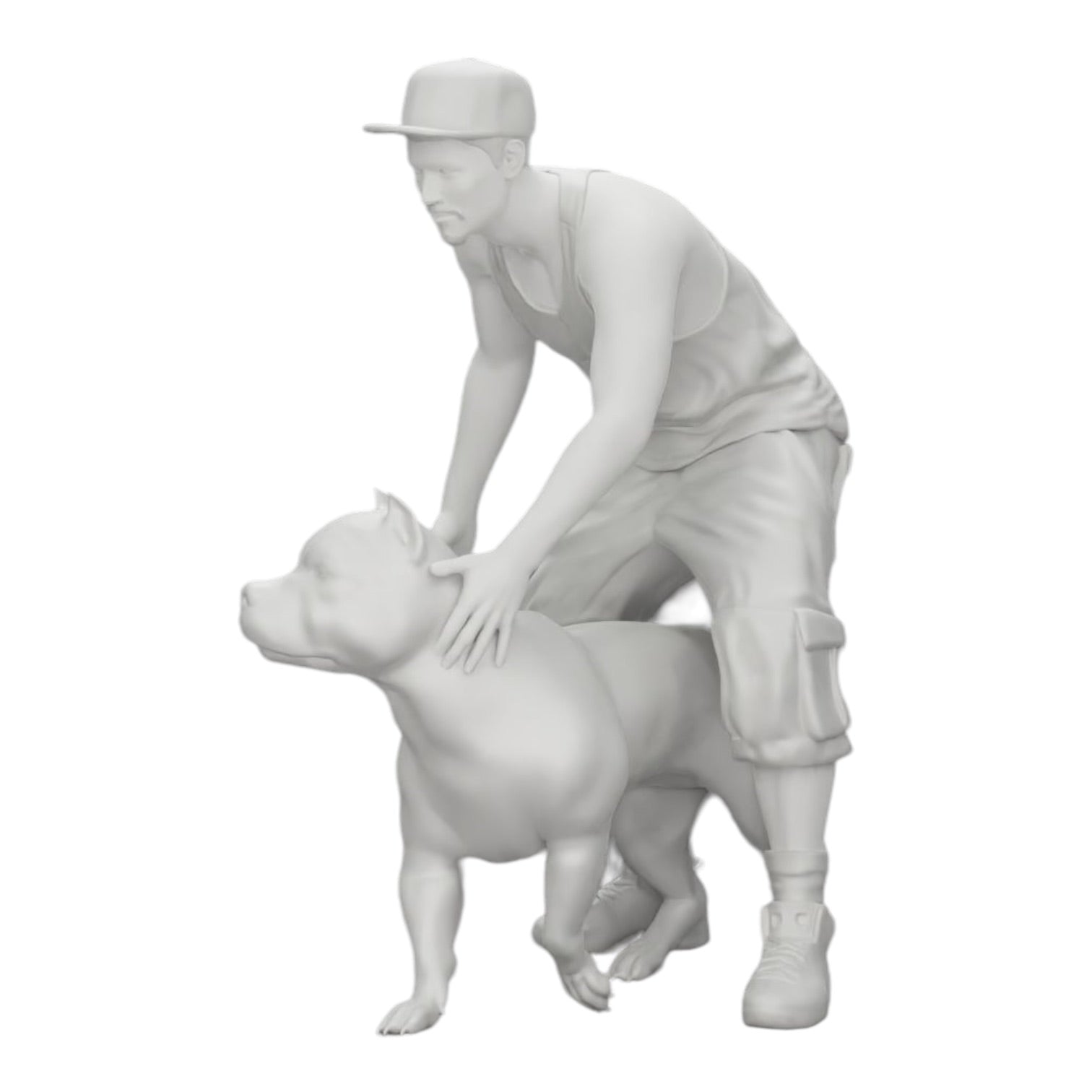 Diorama modelbouw productfoto 0: Gangster-Homie met pet en Pitbull hond (Ref Nr. A22)