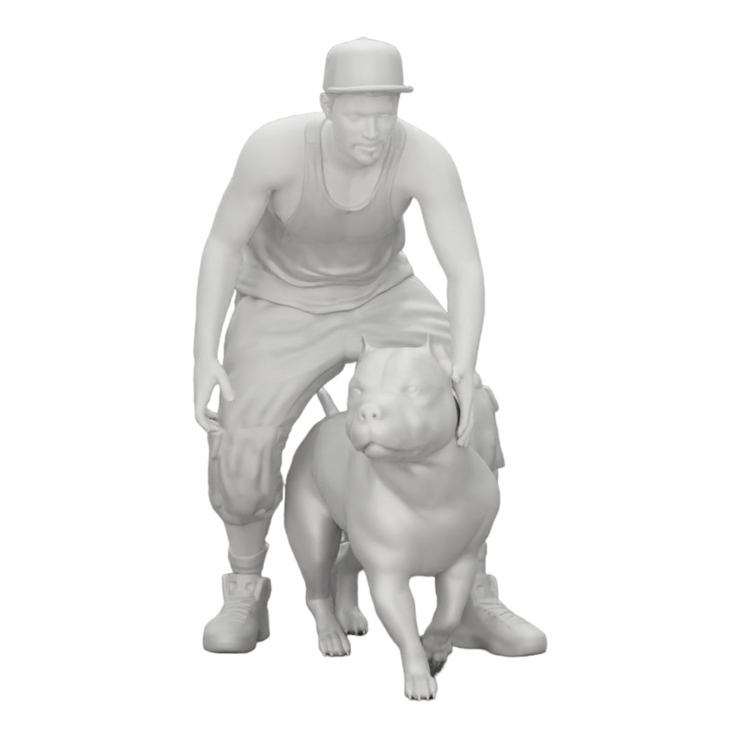 Diorama modelbouw productfoto 0: Gangster-Homie met pet en Pitbull hond (Ref Nr. A22)